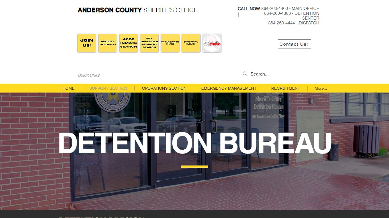 DETENTION CENTER | Anderson County Sheriff's Office | South Carolina